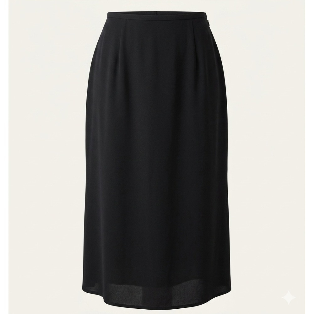 Isaac Hazan Vintage 90s Flowy Black Maxi Skirt Side Slit Union Made Womens 16 XL
